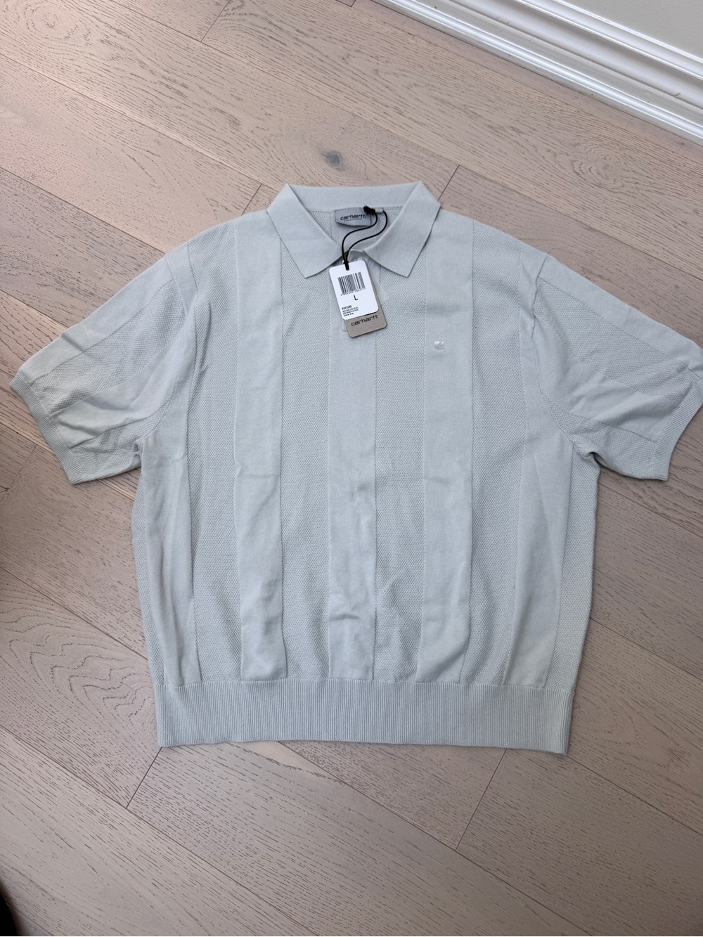 NWT Carhartt Work in Progress Men's Light Gray Knit Polo Shirt